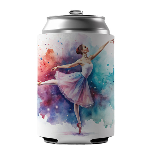 Ballet Dancer Watercolor Can Cooler Beer Soda Drink Insulated Holder Sleeve Hugger