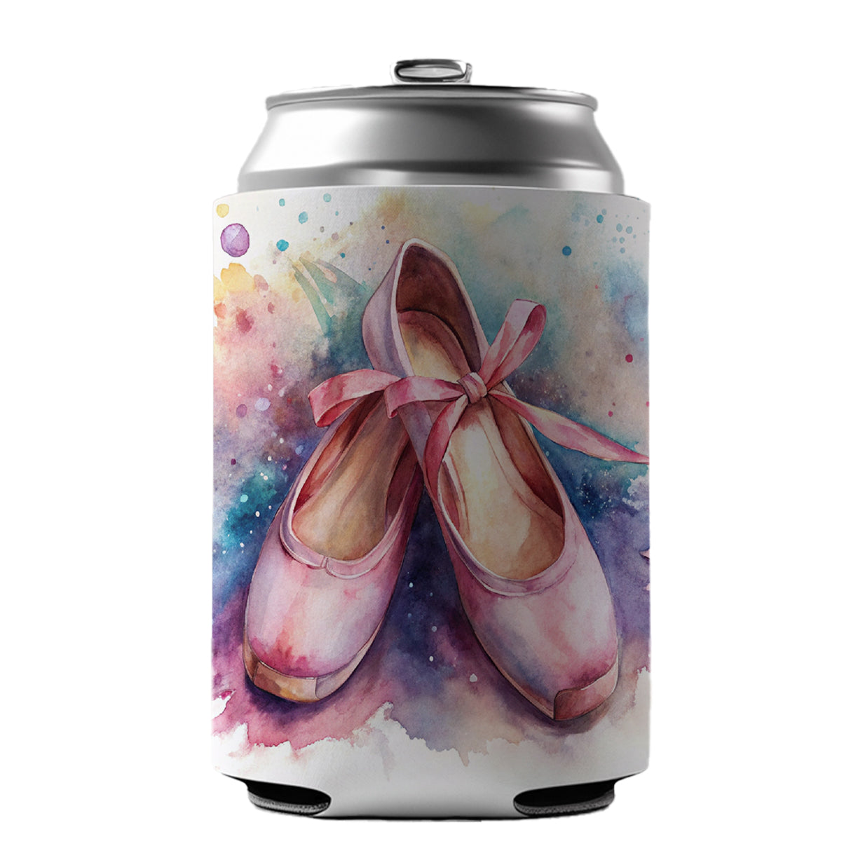 Ballet Slippers Watercolor Can Cooler Beer Soda Drink Insulated Holder Sleeve Hugger