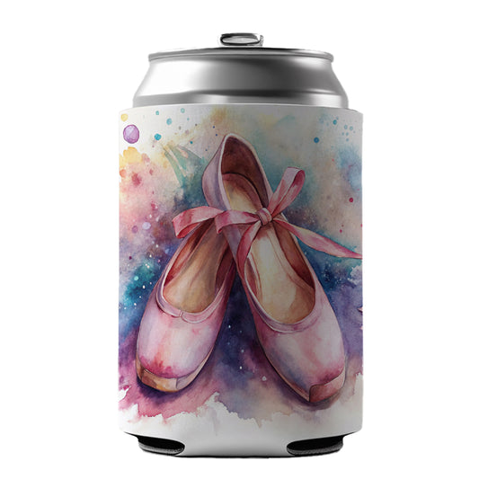 Ballet Slippers Watercolor Can Cooler Beer Soda Drink Insulated Holder Sleeve Hugger