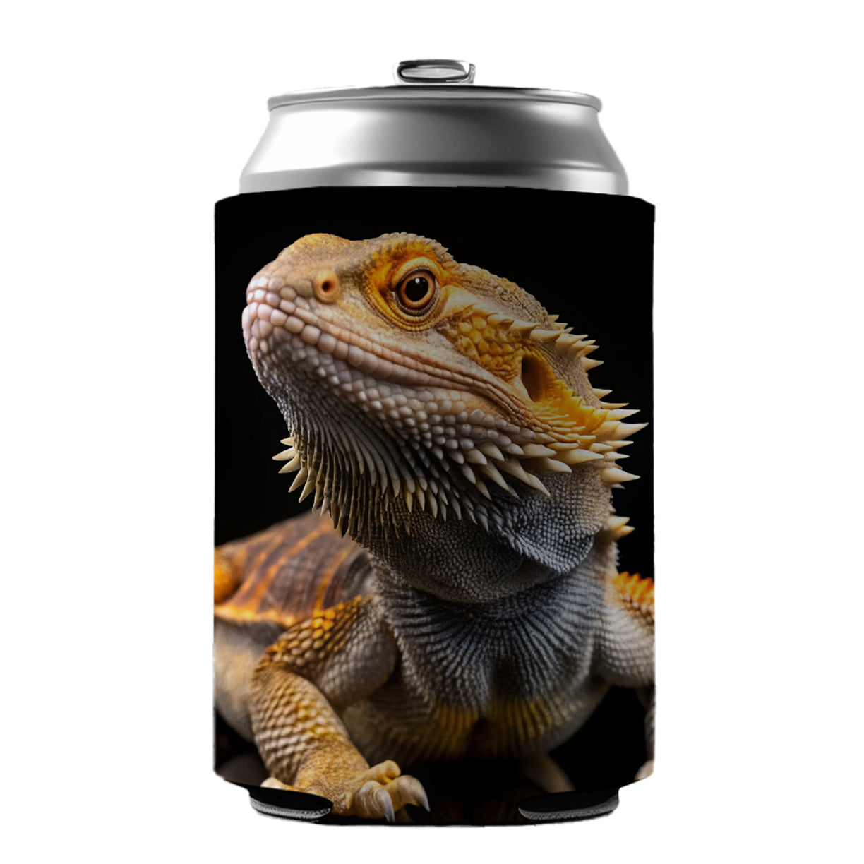 Bearded Dragon Lizard Reptile Can Cooler Beer Soda Drink Insulated Holder Sleeve Hugger