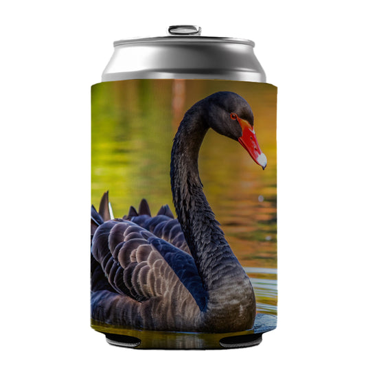 Black Swan Can Cooler Beer Soda Drink Insulated Holder Sleeve Hugger
