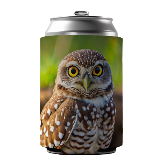 Burrowing Owl Raptor Bird Of Prey Can Cooler Beer Soda Drink Insulated Holder Sleeve Hugger