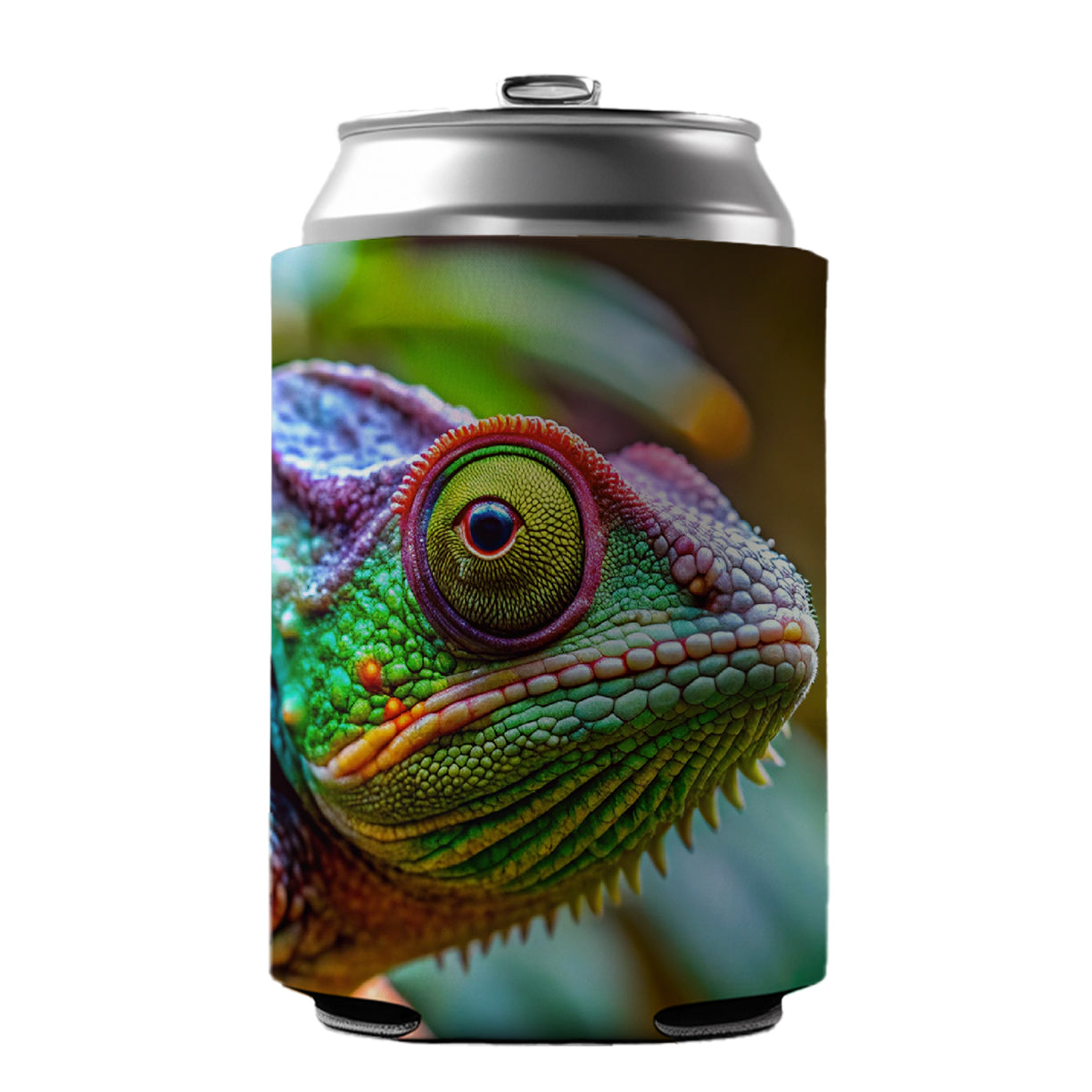 Chameleon Lizard Reptile Can Cooler Beer Soda Drink Insulated Holder Sleeve Hugger