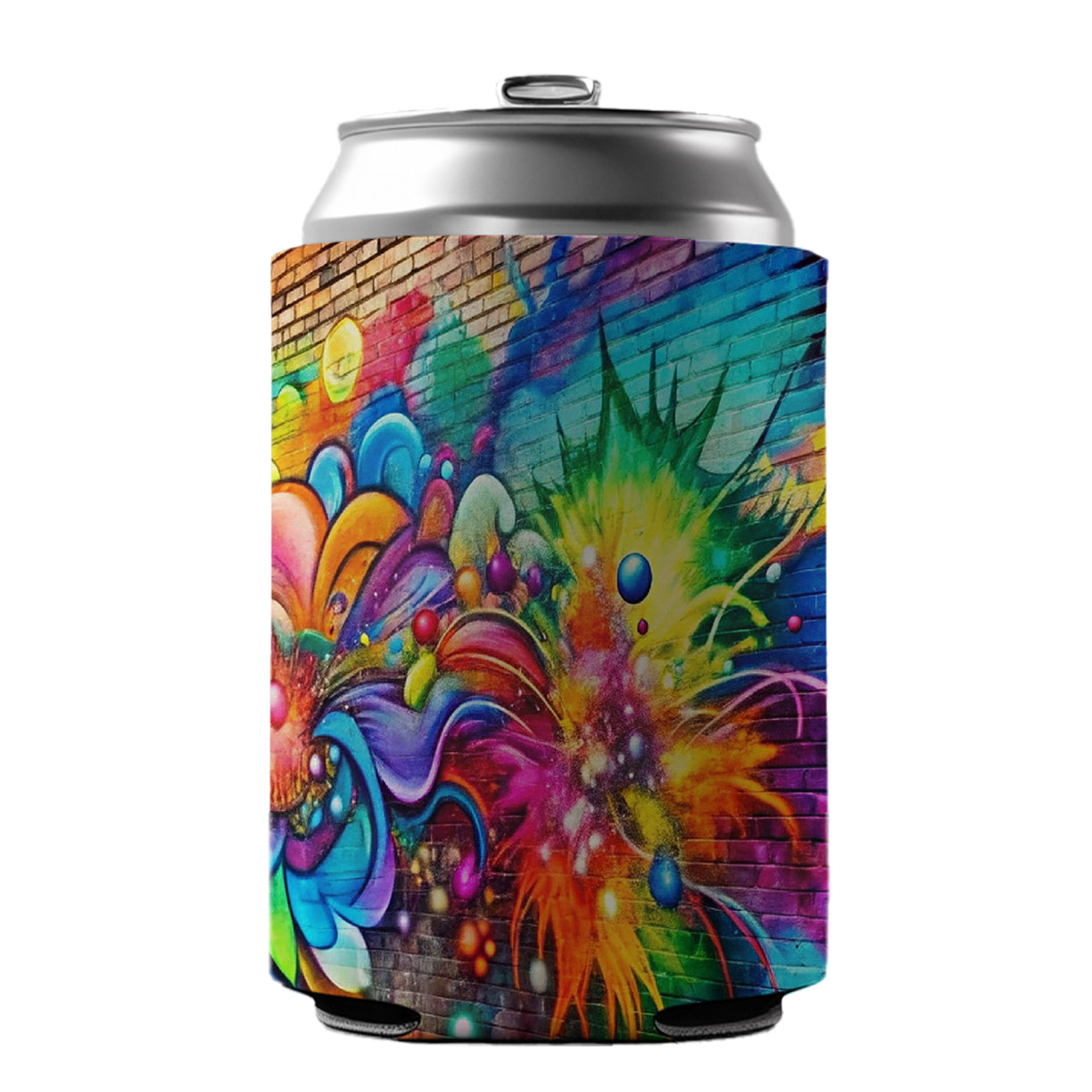 Colorful Graffiti On City Wall Can Cooler Beer Soda Drink Insulated Holder Sleeve Hugger