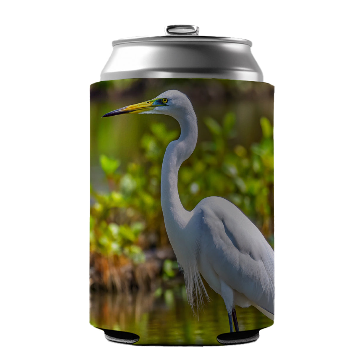 Egret Can Cooler Beer Soda Drink Insulated Holder Sleeve Hugger