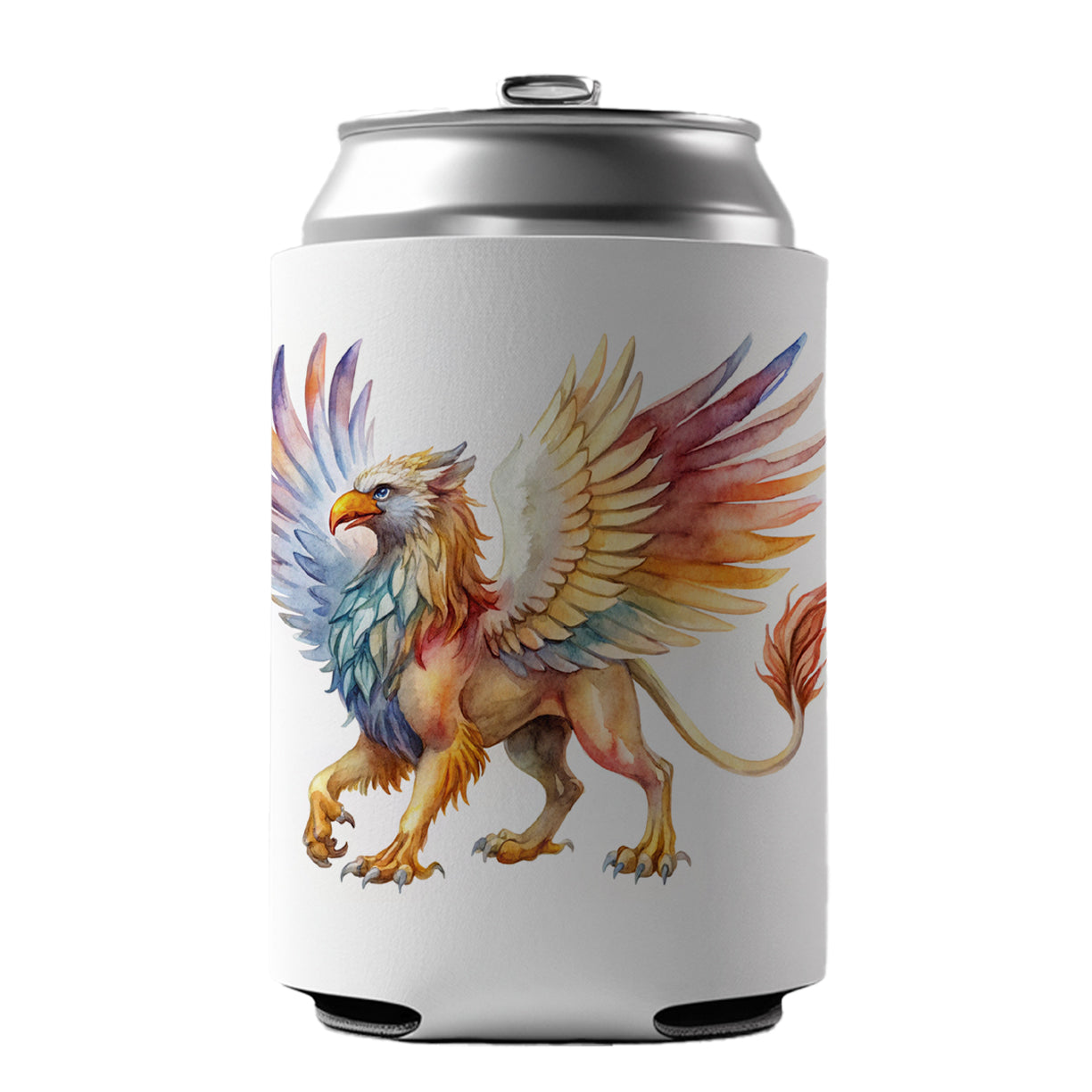 Fantasy Griffin Mythical Creature Watercolor Can Cooler Beer Soda Drink Insulated Holder Sleeve Hugger