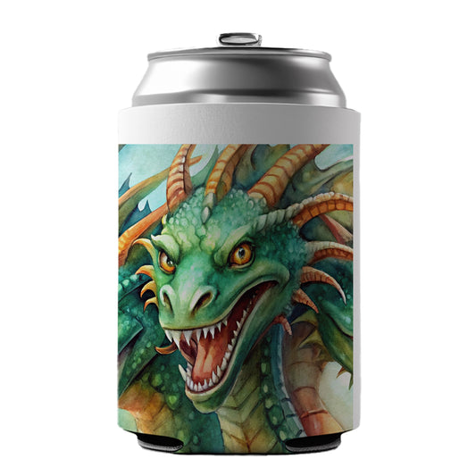 Fantasy Hydra Heads Mythical Monster Watercolor Can Cooler Beer Soda Drink Insulated Holder Sleeve Hugger