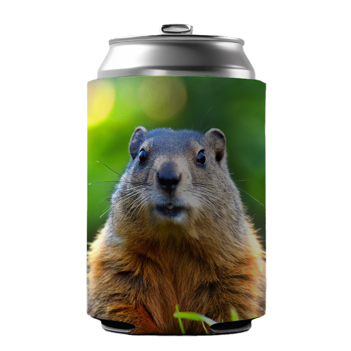 Groundhog Can Cooler Beer Soda Drink Insulated Holder Sleeve Hugger