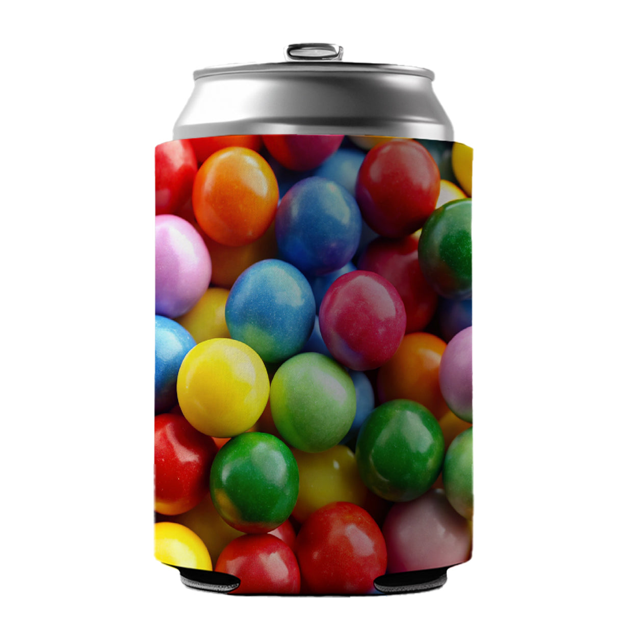 Gumballs Colorful Candy Can Cooler Beer Soda Drink Insulated Holder Sleeve Hugger