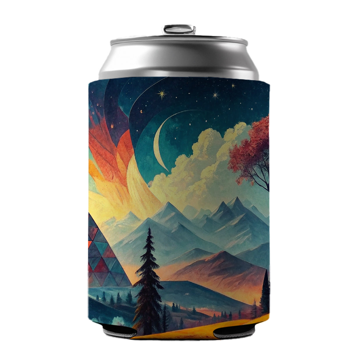 Modern Art Landscape Can Cooler Beer Soda Drink Insulated Holder Sleeve Hugger