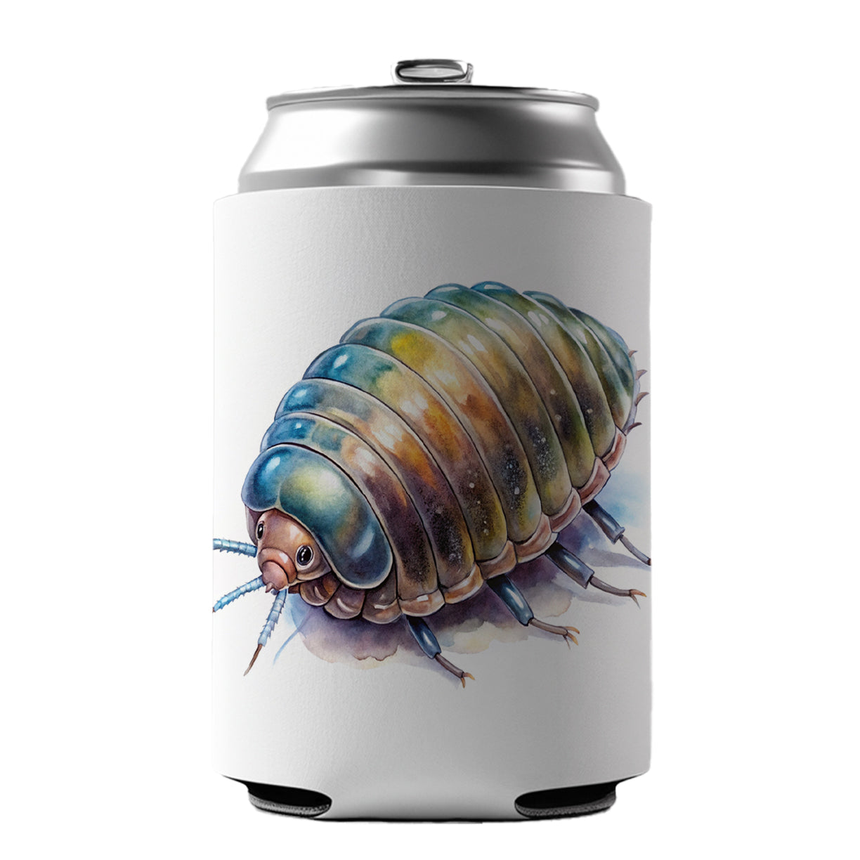 Pill Bug Watercolor Can Cooler Beer Soda Drink Insulated Holder Sleeve Hugger