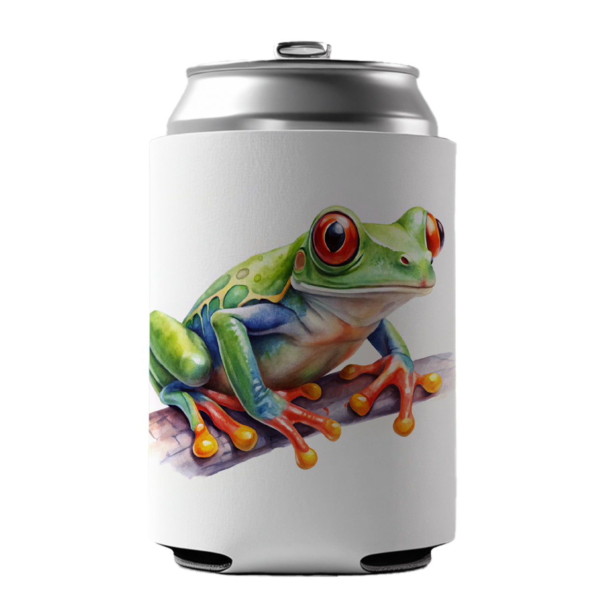 Red Eyed Tree Frog Watercolor Can Cooler Beer Soda Drink Insulated Holder Sleeve Hugger