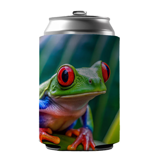 Red Eyed Tree Frog Can Cooler Beer Soda Drink Insulated Holder Sleeve Hugger
