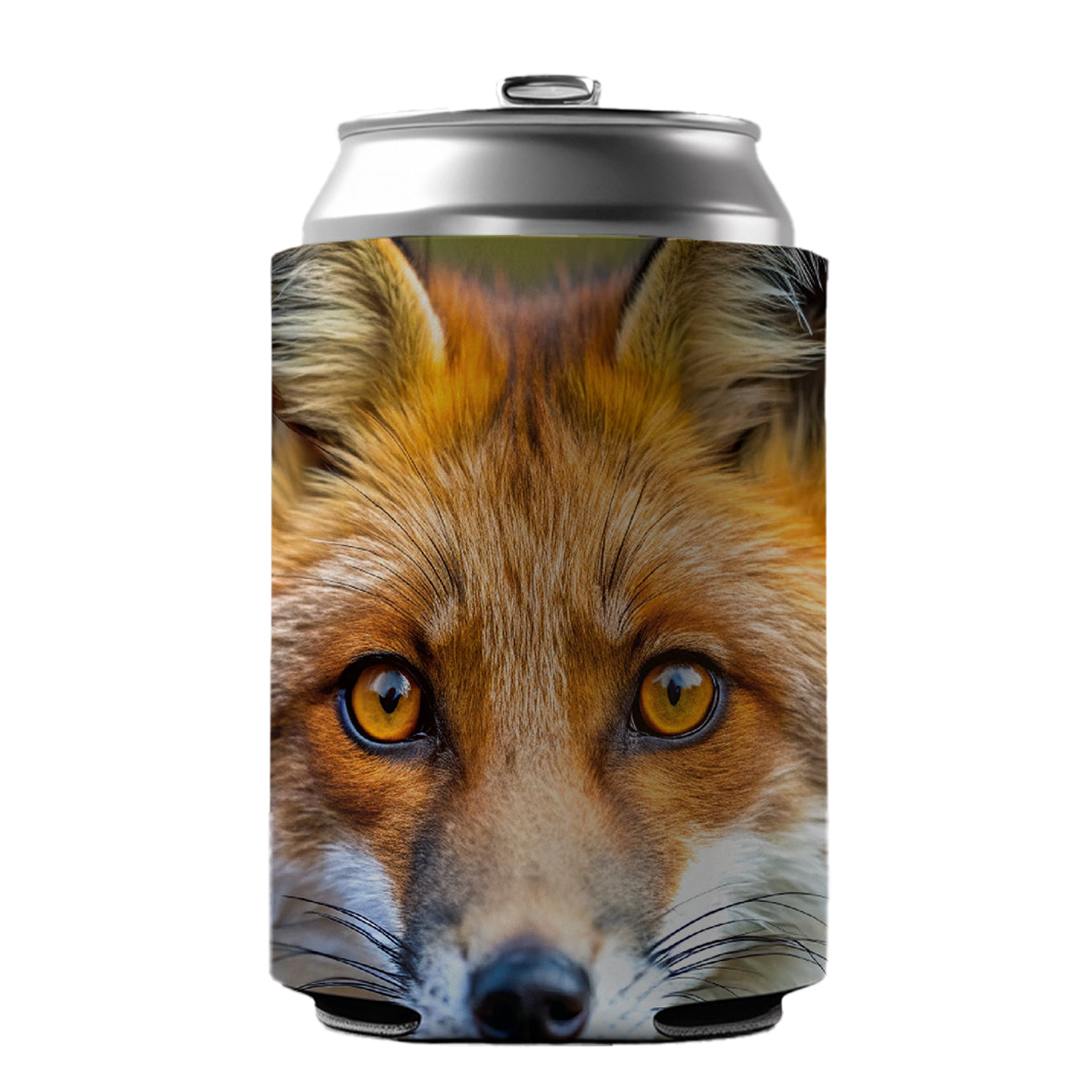 Red Fox Face Can Cooler Beer Soda Drink Insulated Holder Sleeve Hugger