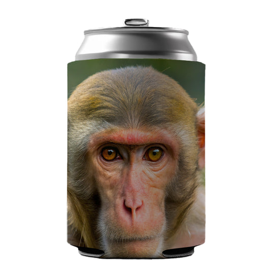 Rhesus Macaque Monkey Can Cooler Beer Soda Drink Insulated Holder Sleeve Hugger