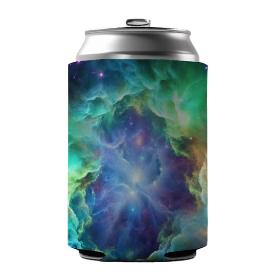 Space Galaxy Nebula Blue Purple Green Can Cooler Beer Soda Drink Insulated Holder Sleeve Hugger
