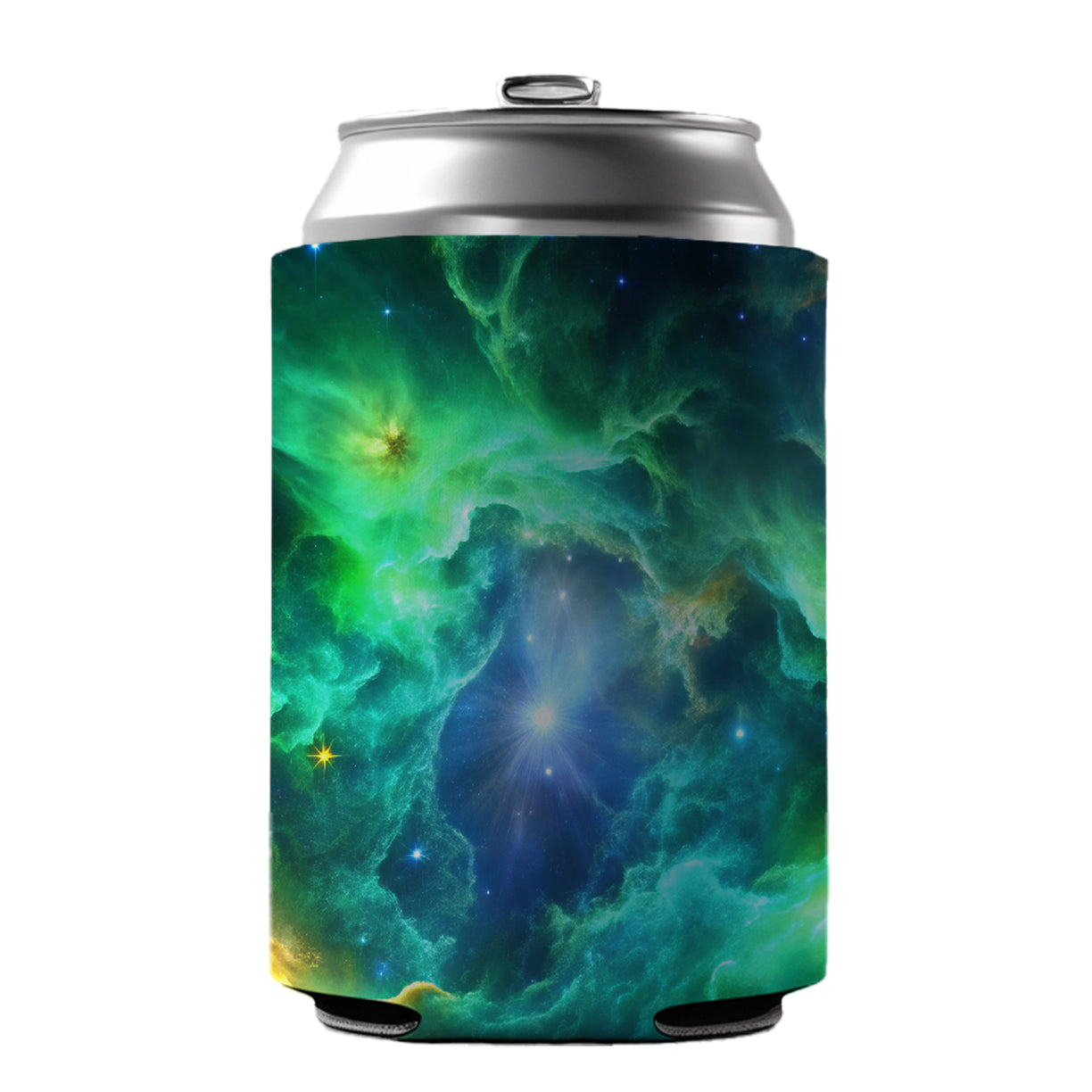 Space Galaxy Nebula Green Blue Can Cooler Beer Soda Drink Insulated Holder Sleeve Hugger