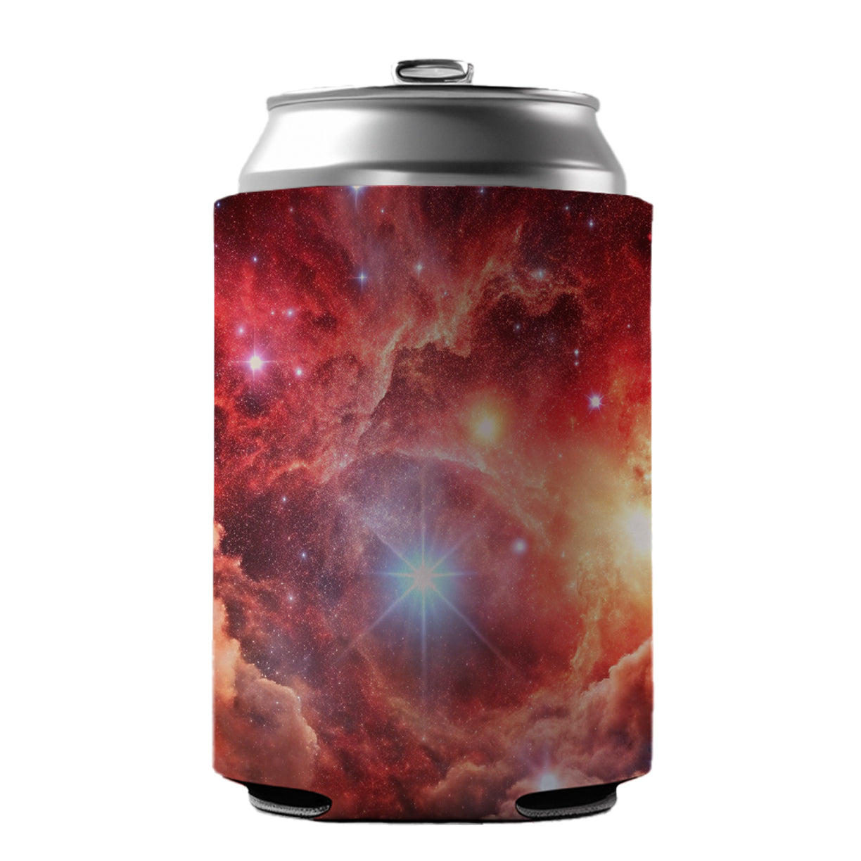Space Galaxy Nebula Red Can Cooler Beer Soda Drink Insulated Holder Sleeve Hugger