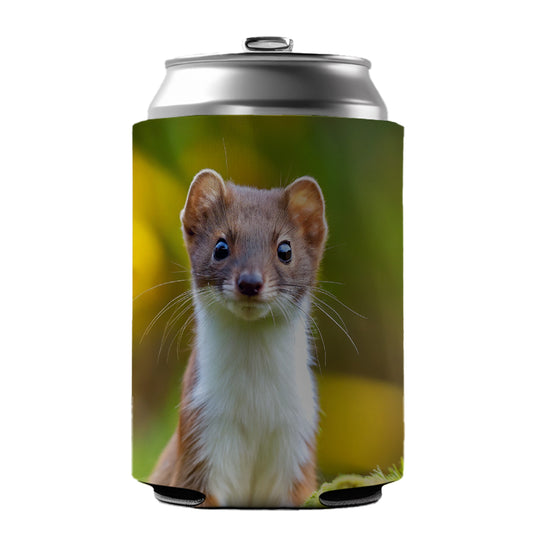 Stoat Ermine Can Cooler Beer Soda Drink Insulated Holder Sleeve Hugger