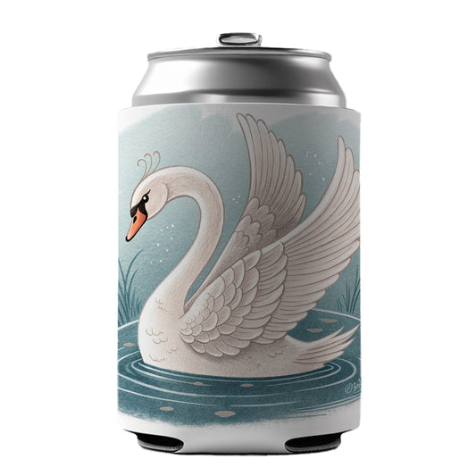 Swan Children's Illustration Style Can Cooler Beer Soda Drink Insulated Holder Sleeve Hugger