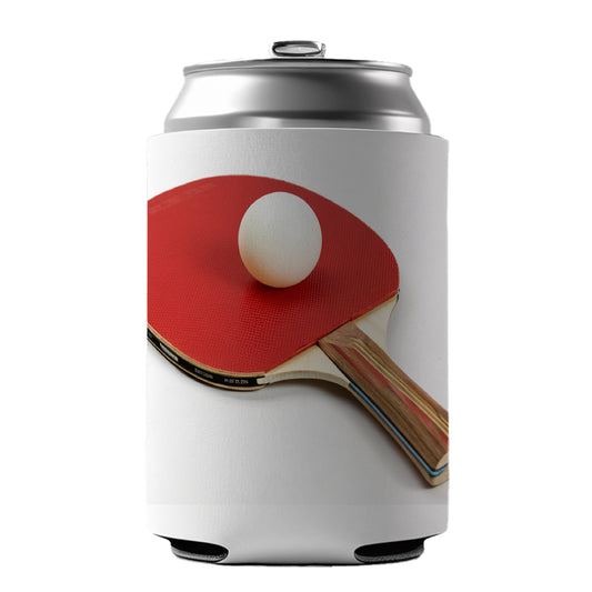 Table Tennis Ping Pong Paddle and Ball Can Cooler Beer Soda Drink Insulated Holder Sleeve Hugger