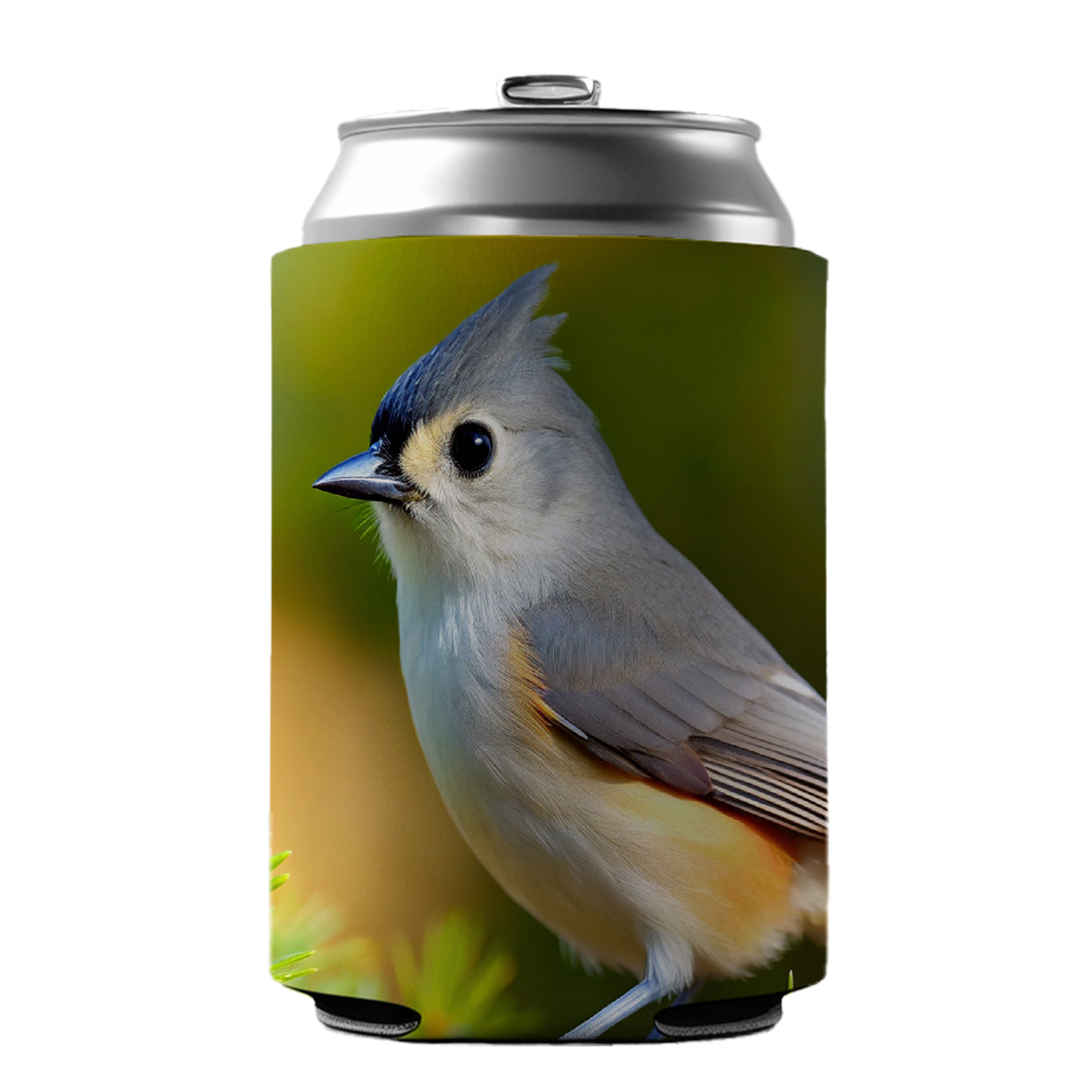 Tufted Titmouse Backyard Bird Can Cooler Beer Soda Drink Insulated Holder Sleeve Hugger