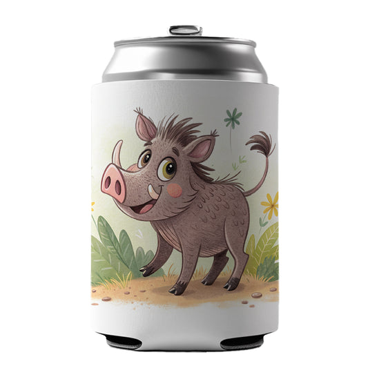 Warthog Children's Illustration Style Can Cooler Beer Soda Drink Insulated Holder Sleeve Hugger