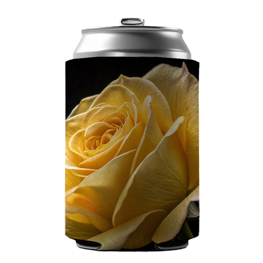 Yellow Rose Can Cooler Beer Soda Drink Insulated Holder Sleeve Hugger