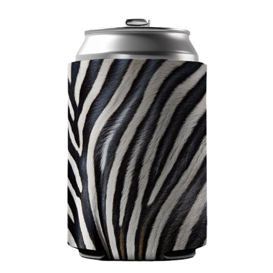 Zebra Black and White Stripes Pattern Can Cooler Beer Soda Drink Insulated Holder Sleeve Hugger