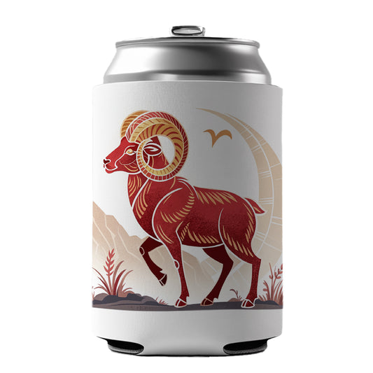 Zodiac Horoscope Symbol Aries Ram Can Cooler Beer Soda Drink Insulated Holder Sleeve Hugger