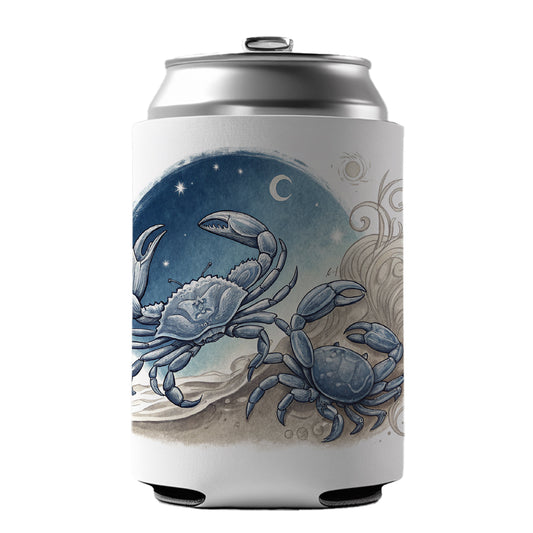 Zodiac Horoscope Symbol Cancer Crab Can Cooler Beer Soda Drink Insulated Holder Sleeve Hugger
