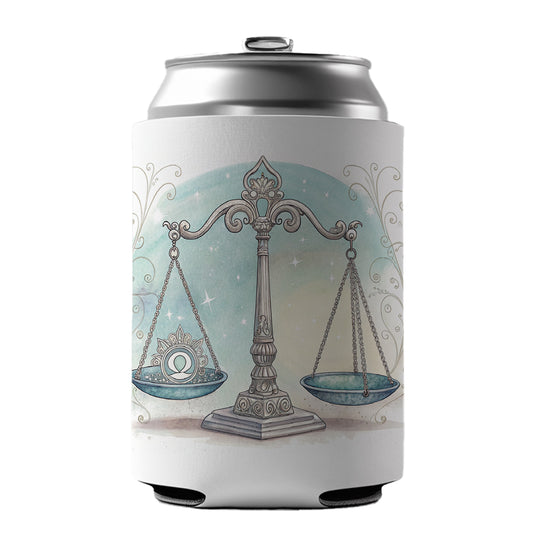 Zodiac Horoscope Symbol Libra Scales Can Cooler Beer Soda Drink Insulated Holder Sleeve Hugger