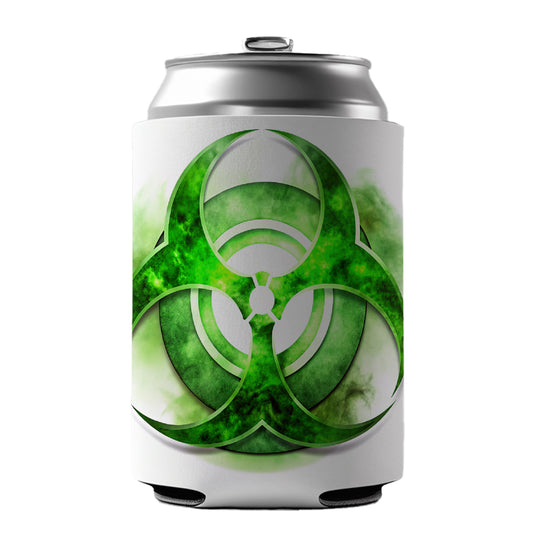 Zombie Outbreak Green Toxic Symbol Can Cooler Beer Soda Drink Insulated Holder Sleeve Hugger