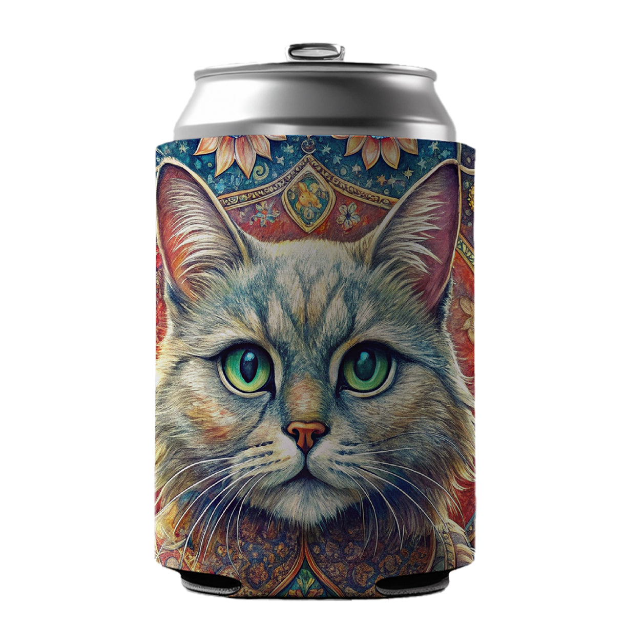 Persian Cat Bohemian Art Can Cooler Beer Soda Drink Insulated Holder Sleeve Hugger