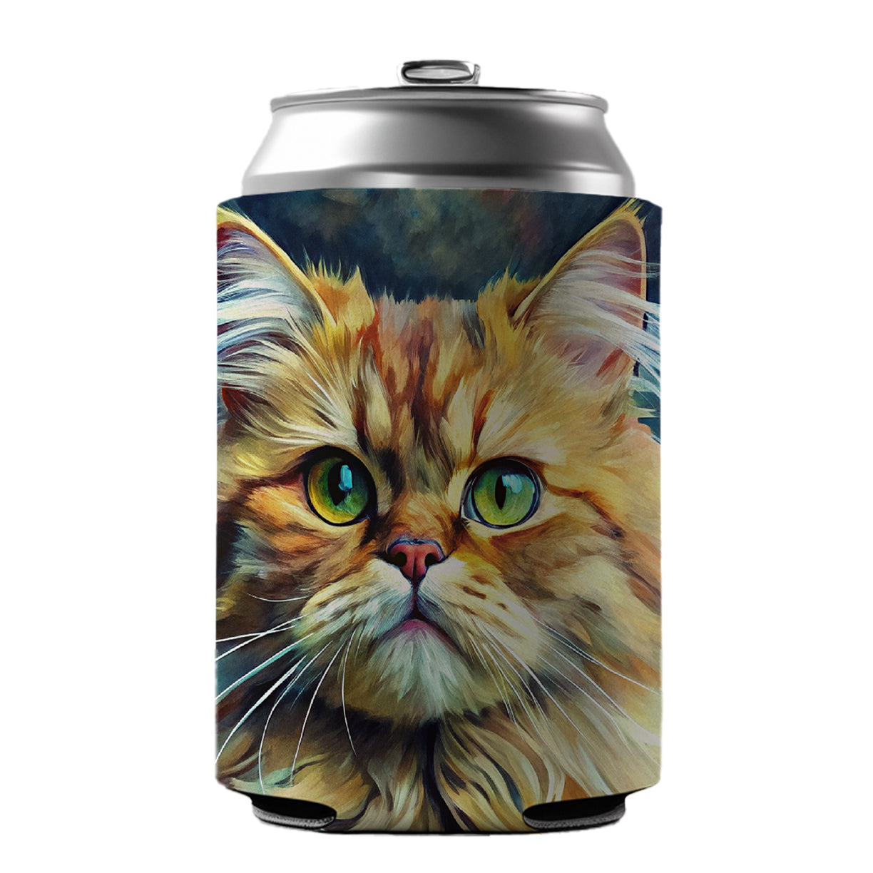 Persian Cat Expressionism Art Can Cooler Beer Soda Drink Insulated Holder Sleeve Hugger
