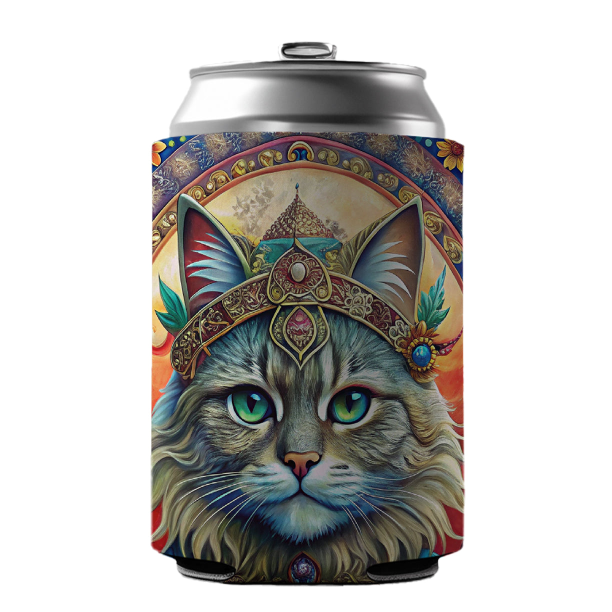 Persian Cat French Bohemian Art Can Cooler Beer Soda Drink Insulated Holder Sleeve Hugger