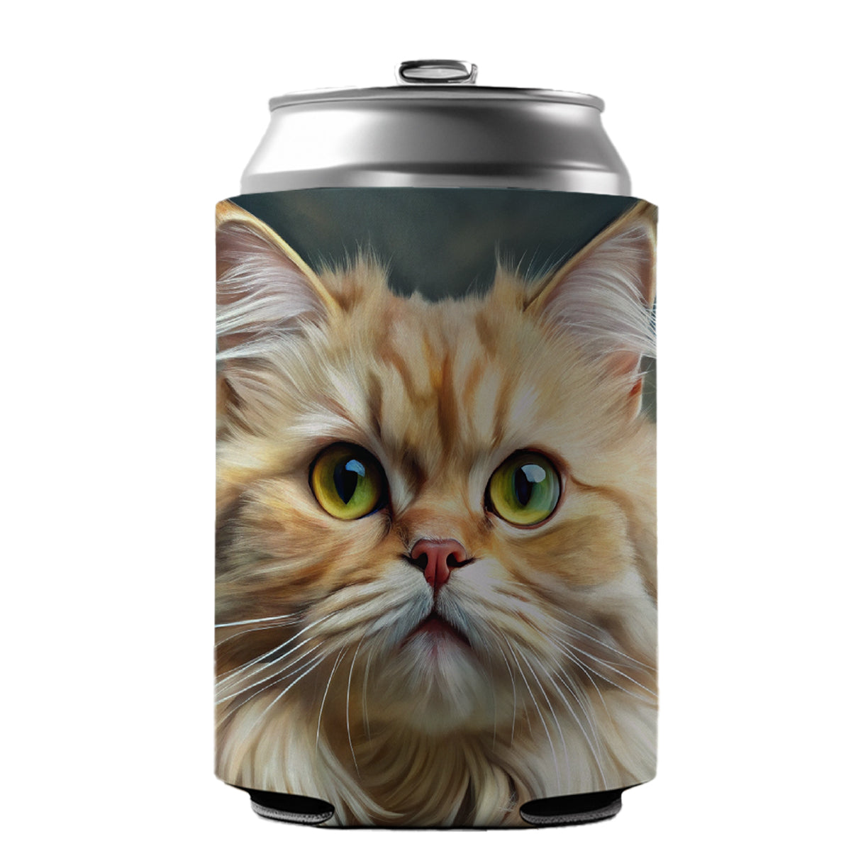 Persian Cat Illustration Can Cooler Beer Soda Drink Insulated Holder Sleeve Hugger