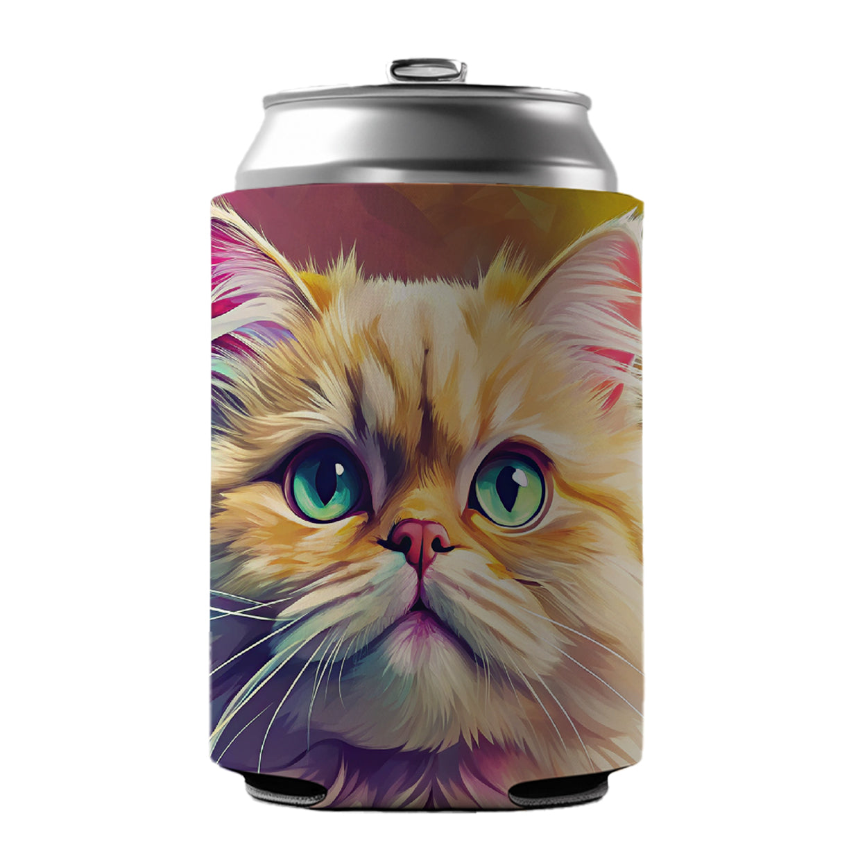Persian Cat Pop Art Can Cooler Beer Soda Drink Insulated Holder Sleeve Hugger