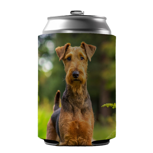 Airedale Terrier Dog Photo Can Cooler Beer Soda Drink Insulated Holder Sleeve Hugger