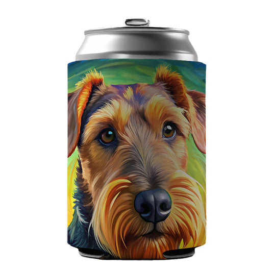Airedale Terrier Dog Pop Art Can Cooler Beer Soda Drink Insulated Holder Sleeve Hugger