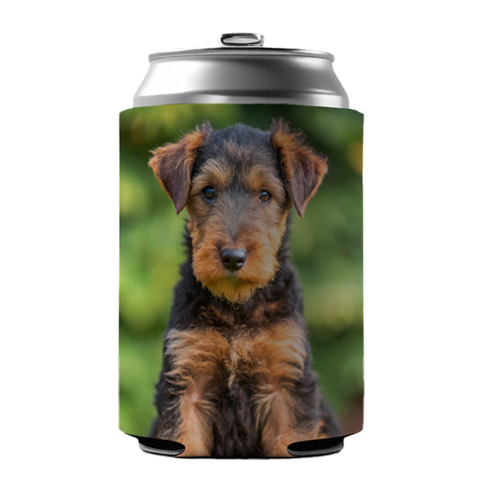 Airedale Terrier Dog Puppy Photo Can Cooler Beer Soda Drink Insulated Holder Sleeve Hugger
