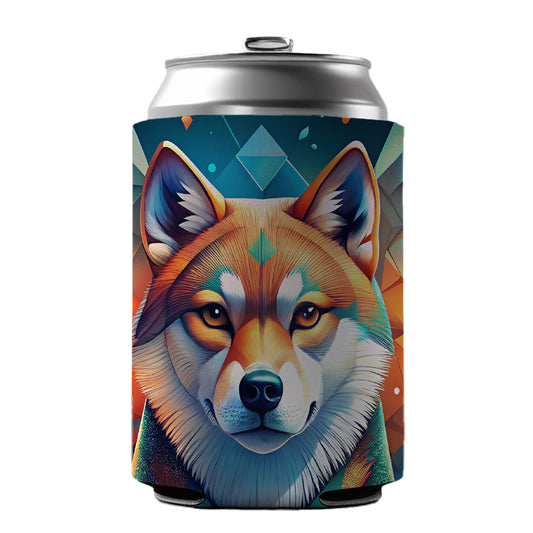 Akita Dog Abstract Stylized Art Can Cooler Beer Soda Drink Insulated Holder Sleeve Hugger