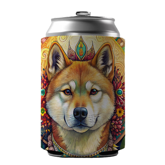 Akita Dog Bohemian Art Can Cooler Beer Soda Drink Insulated Holder Sleeve Hugger