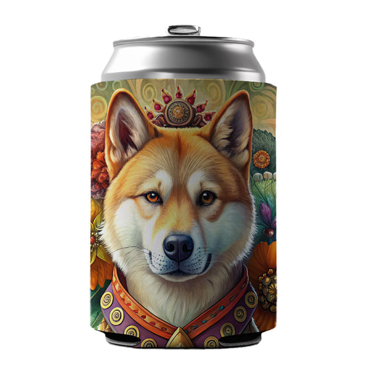 Akita Dog French Bohemian Art Can Cooler Beer Soda Drink Insulated Holder Sleeve Hugger