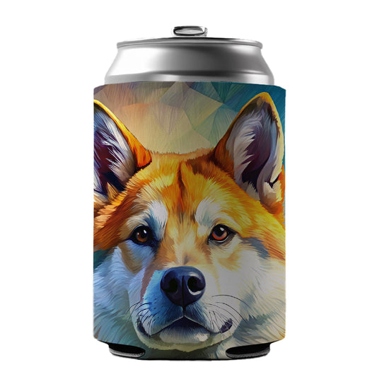 Akita Dog Pop Art Can Cooler Beer Soda Drink Insulated Holder Sleeve Hugger