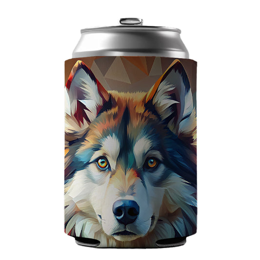 Alaskan Malamute Dog Abstract Stylized Art Can Cooler Beer Soda Drink Insulated Holder Sleeve Hugger