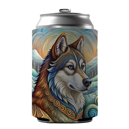 Alaskan Malamute Dog Art Nouveau Can Cooler Beer Soda Drink Insulated Holder Sleeve Hugger