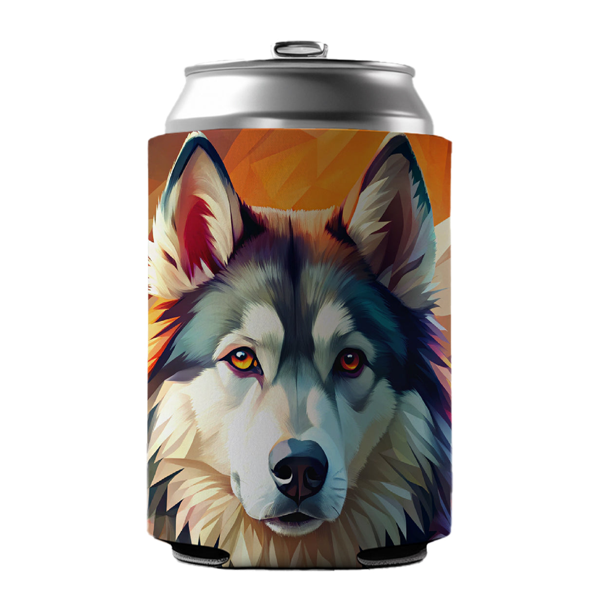 Alaskan Malamute Dog Contemporary Art Can Cooler Beer Soda Drink Insulated Holder Sleeve Hugger