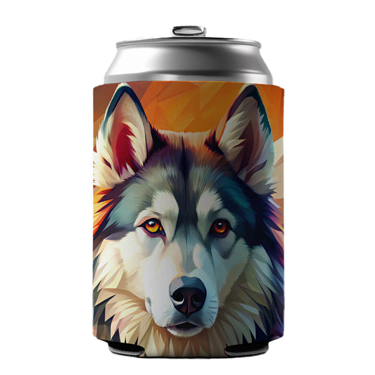 Alaskan Malamute Dog Contemporary Art Can Cooler Beer Soda Drink Insulated Holder Sleeve Hugger
