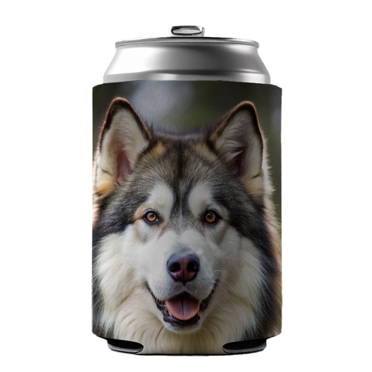Alaskan Malamute Dog Photo Can Cooler Beer Soda Drink Insulated Holder Sleeve Hugger